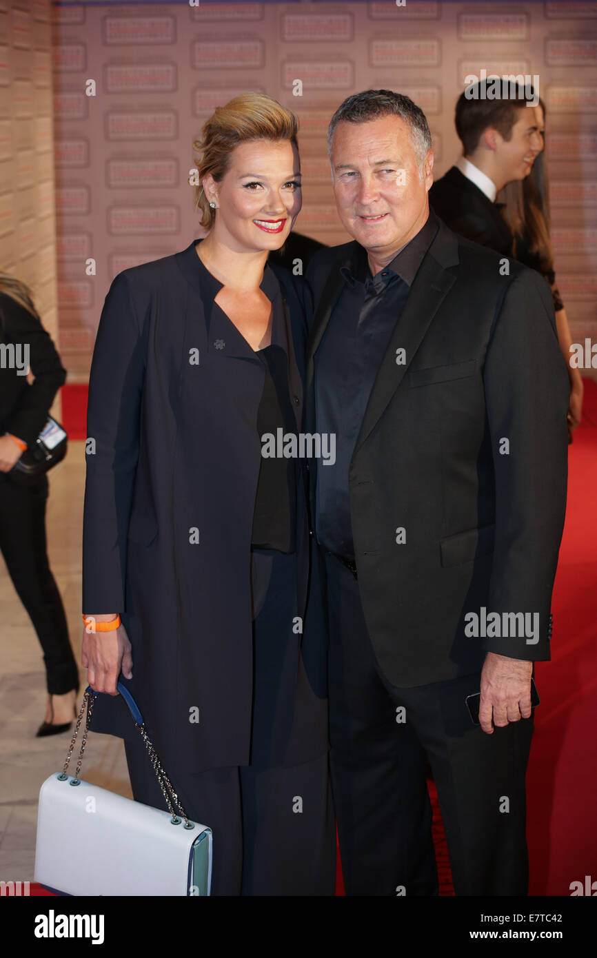 Jährliche Media Control Award Zeremonie zu Ehren Königin Maxima der Niederlande mit den deutschen Medienpreis (Deutscher Medienpreis) 2013 im Kurhaus Featuring: Franziska van Almsick, Jürgen B.Harder wo: München, Deutschland: 22. März 2014 Stockfoto