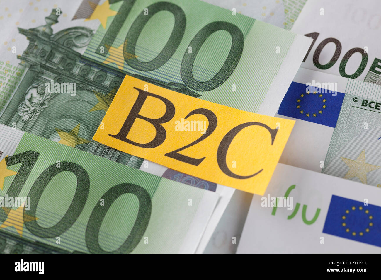 B2C auf EU-Währung (Business to Customer) Stockfoto