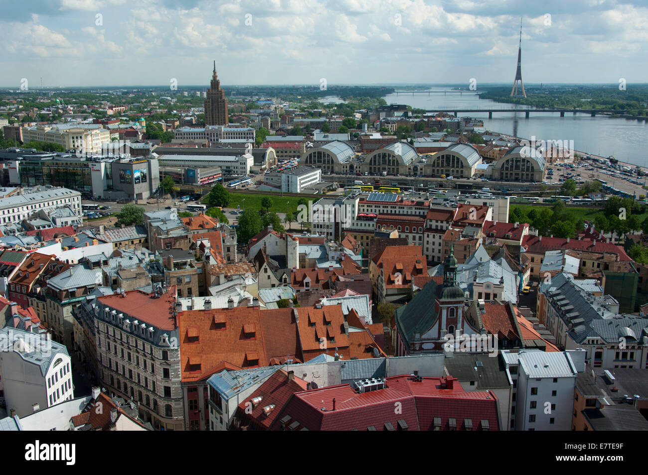 Blick vom St.-Petri Kirche, Riga, Lettland, Baltikum Stockfoto
