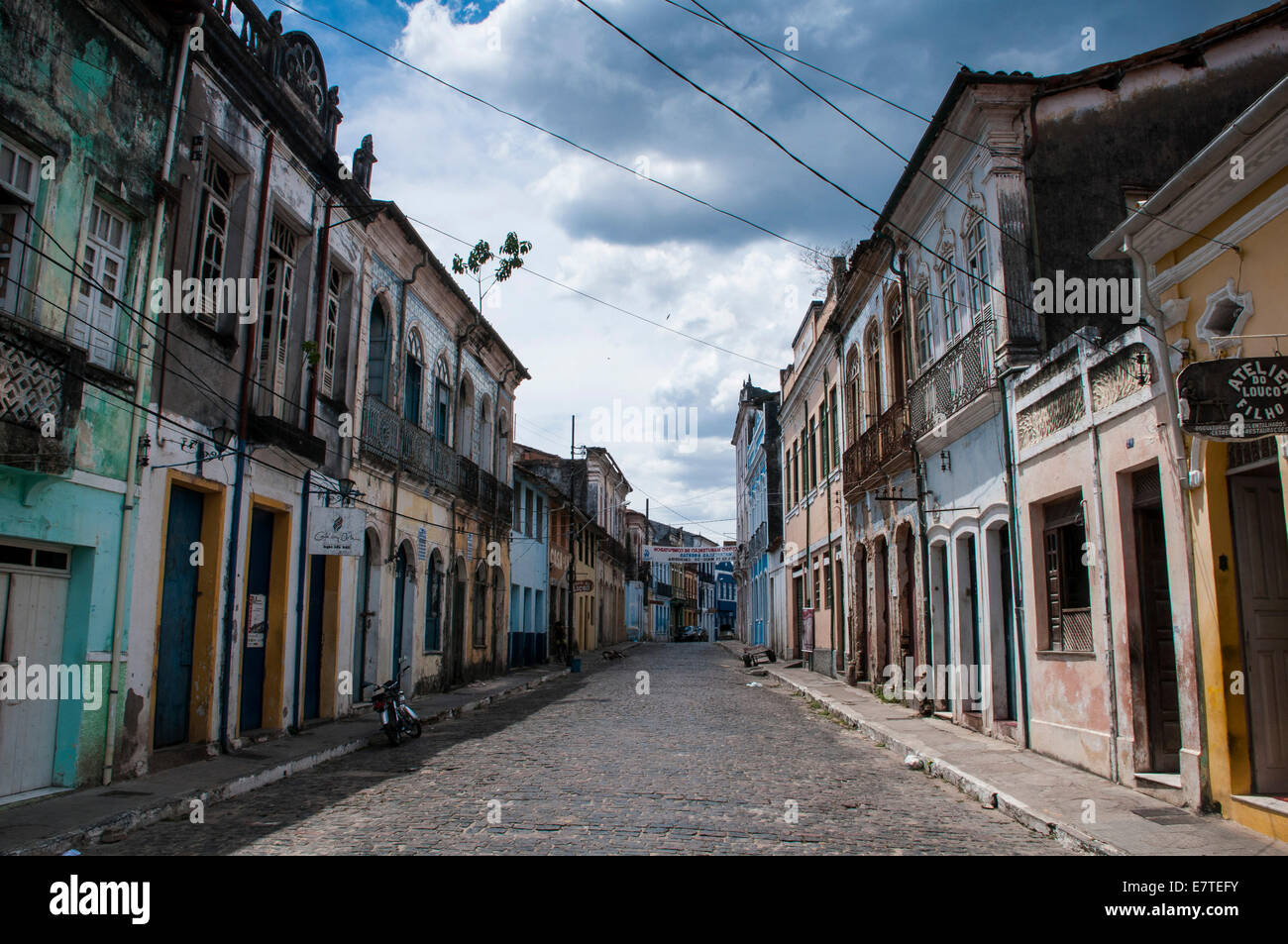 Straße im historischen Zentrum, Cachoeira, Bahia, Brasilien Stockfoto