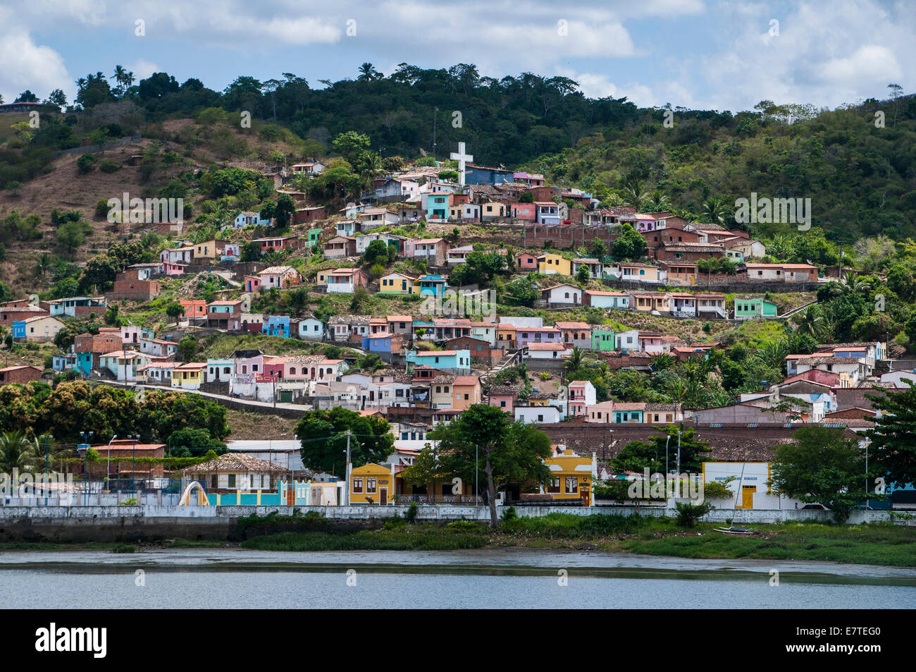 Stadtbild mit bunten Häusern, Cachoeira, Bahia, Brasilien Stockfoto