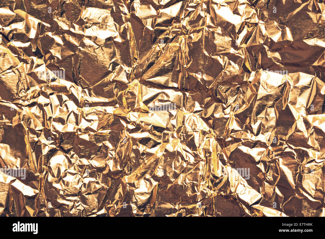 Goldfolie Textur für Hintergrund Stockfoto