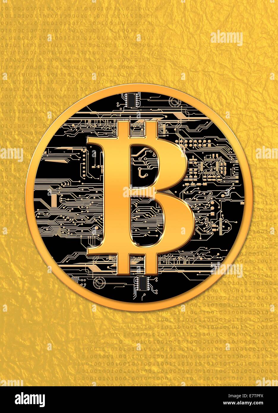 Bitcoin-Logo, Computer-Grafik. Stockfoto