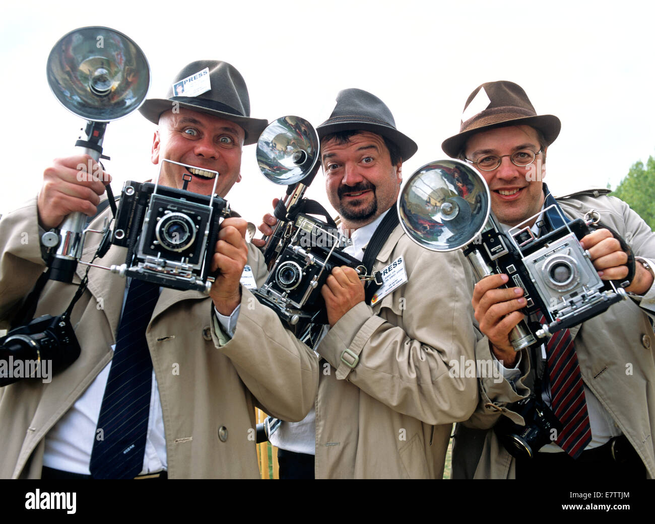 Old Fashioned Presse Fotografen beim Goodwood Revival UK Stockfoto