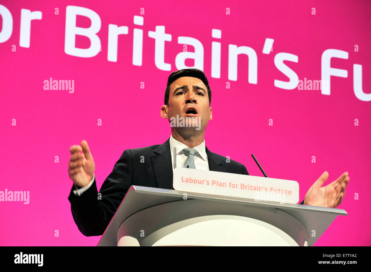 Manchester, UK. 24. September 2014. Andy Burnham, Schatten Secretary Of State for Health Labour PArty Credit: Della Batchelor/Alamy Live-Nachrichten Stockfoto