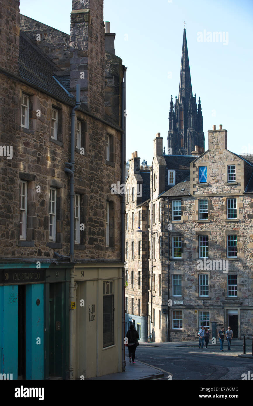 Candlemaker Row, Altstadt, Edinburgh, Schottland, Vereinigtes Königreich Stockfoto