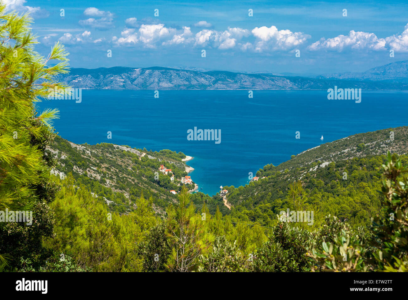Nördlichen Teil der Insel Hvar und Brac Island in der Ferne, Kroatien Stockfoto