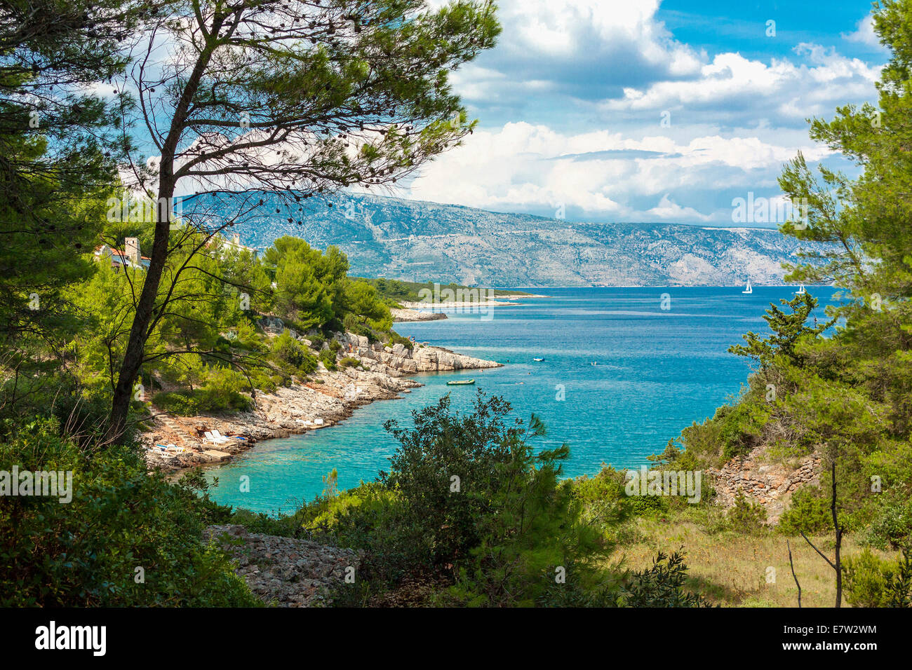 Rosohotnica Bucht Basina Dorf, Insel Hvar, Kroatien Stockfoto