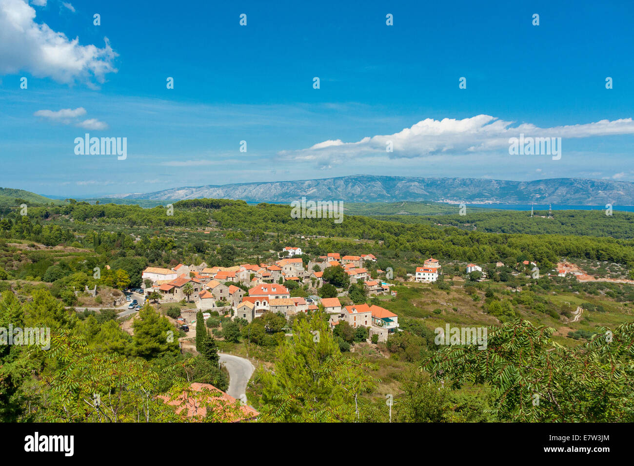 Donje Pitve (neu "oder" untere Pitve) Dorf auf der Insel Hvar, Kroatien Stockfoto