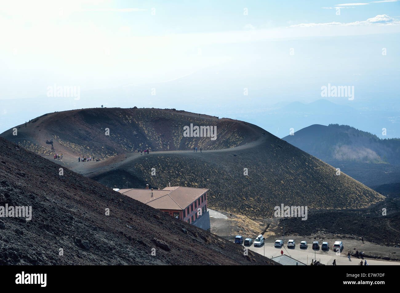 Seitliche Krater des Vulkans Ätna Stockfoto