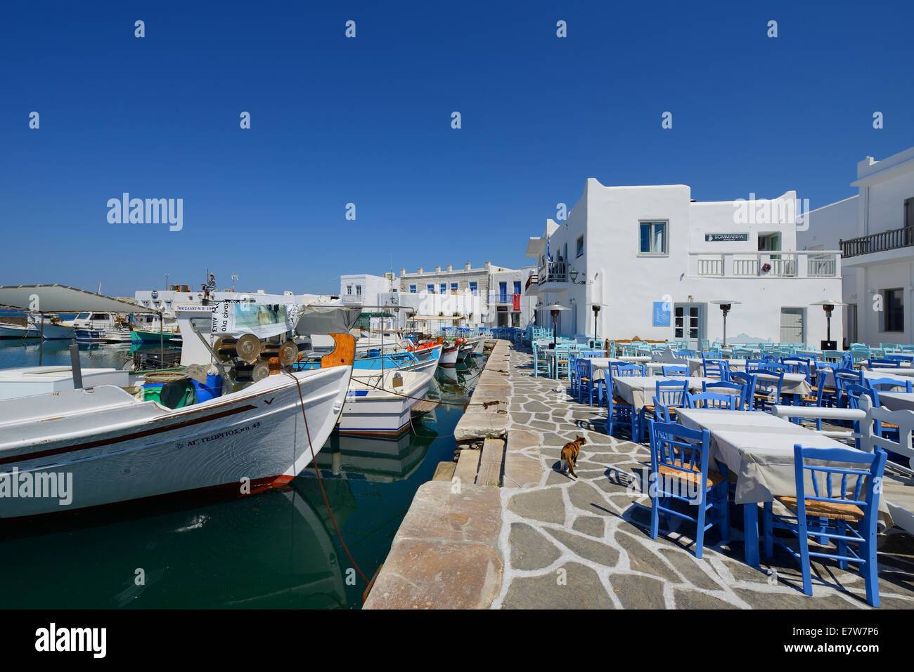 Schönen Hafen von Naoussa auf Paros Stockfoto