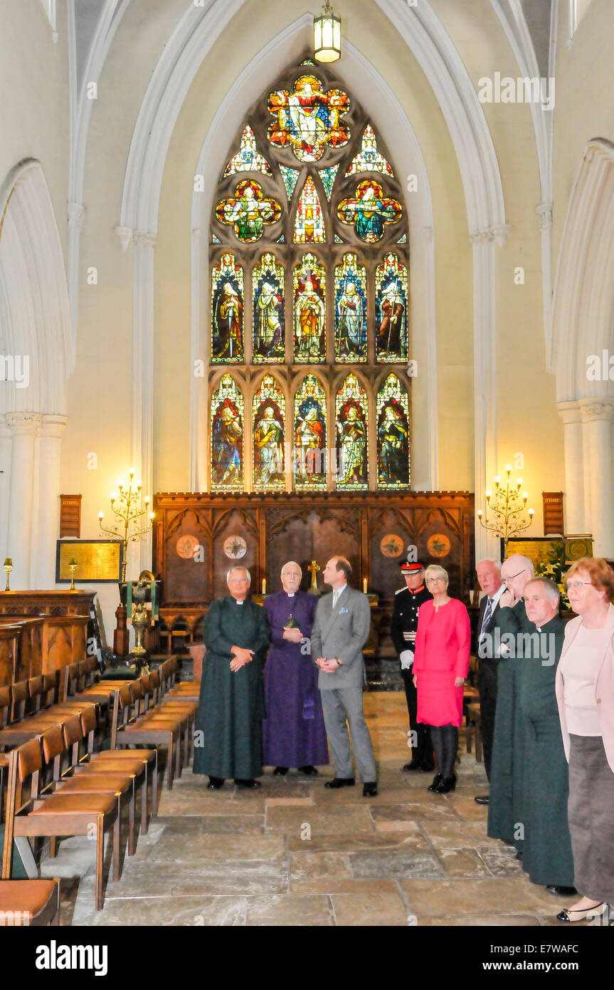 Downpatrick, Nordirland. 23.09.2014 - besucht Prinz Edward, Kathedrale Stockfoto