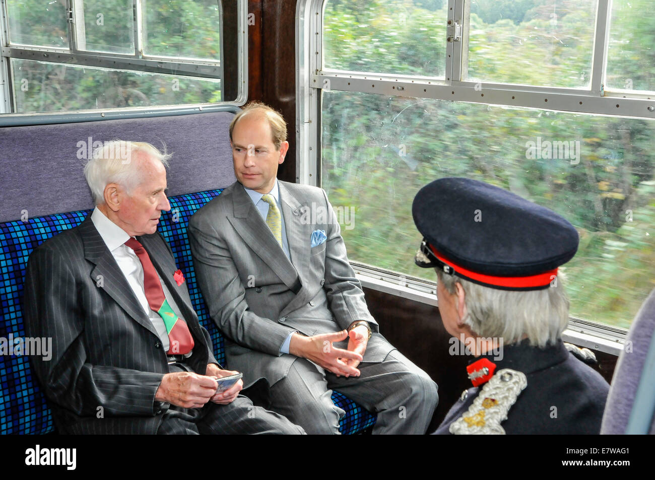 Downpatrick, Nordirland. 23.09.2014 - Fahrten an Bord ein Dampfzug Prince Edward Stockfoto