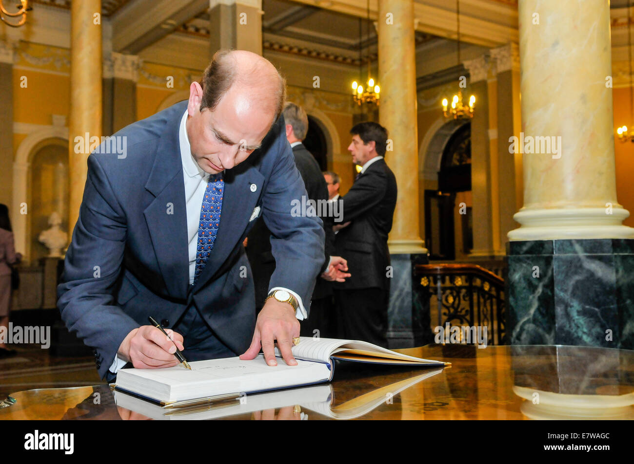 Belfast, Nordirland. 23.09.2014 - besucht Prinz Edward ein Duke of Edinburgh Award Ceremony am Hafenbüro Belfast Stockfoto