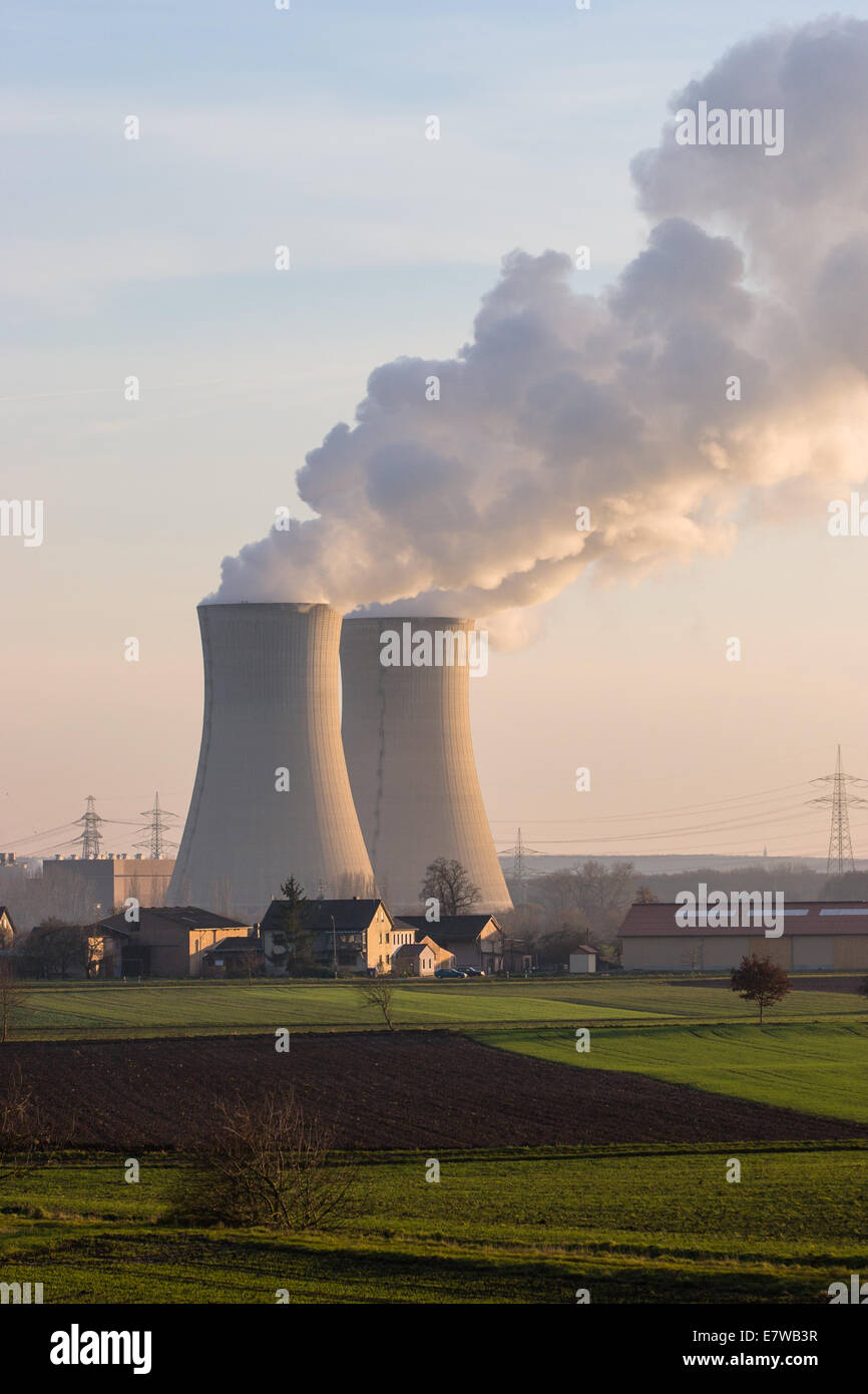 Nukleare Anlage Grafenrheinfeld bei Schweinfurt, Deutschland Stockfoto