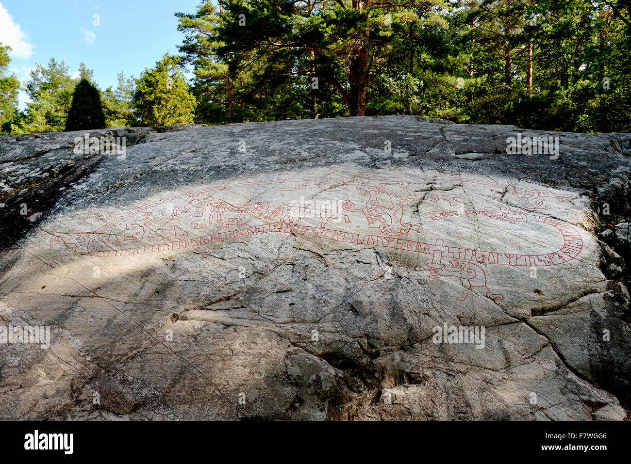 Sigurd Stein, Ramsund, Schweden 140812 61988 Stockfoto