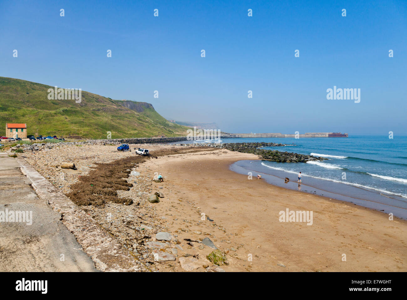 Skinningrove Beach in North Yorkshire Stockfoto