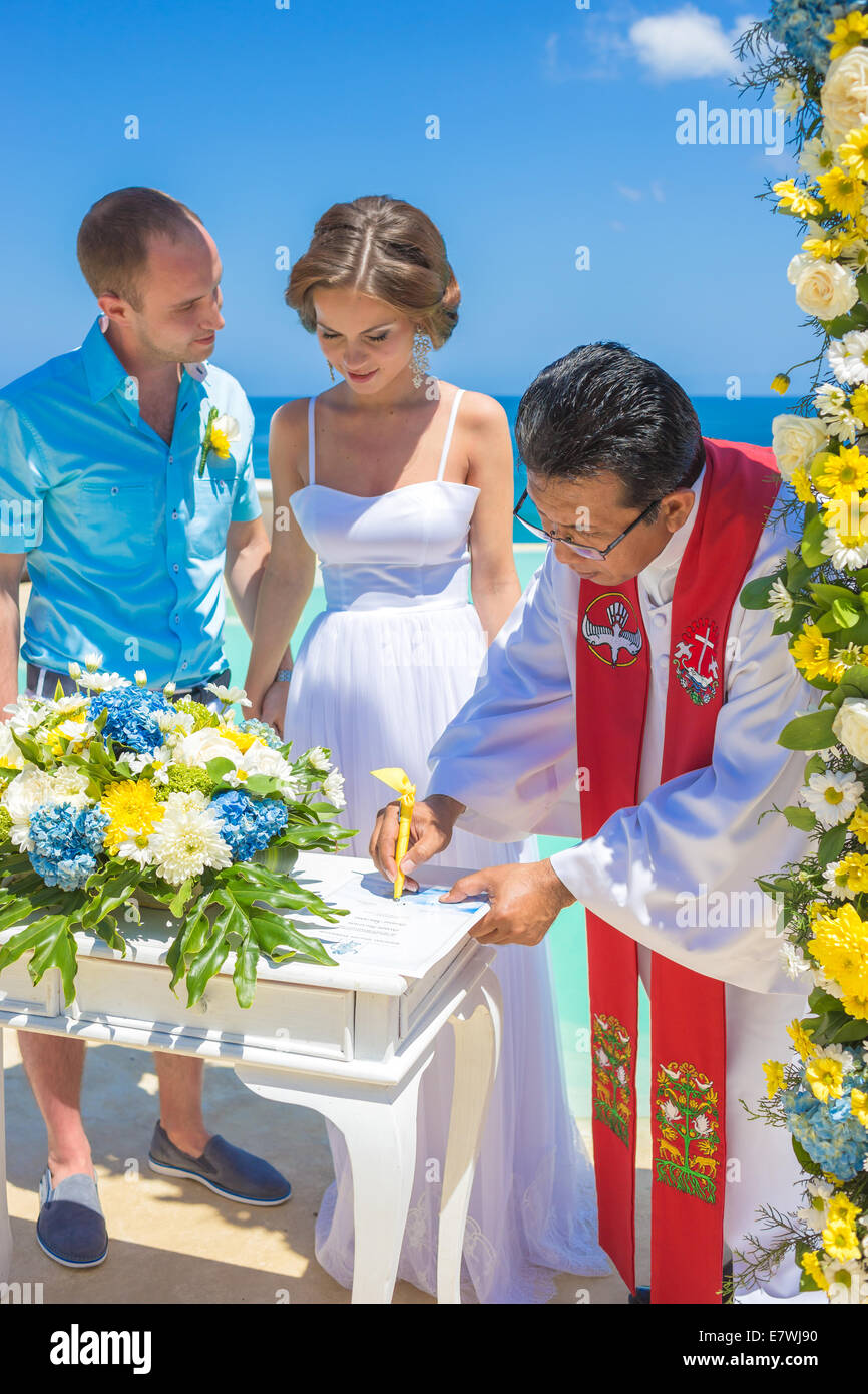 Trauung in Bali. Stockfoto