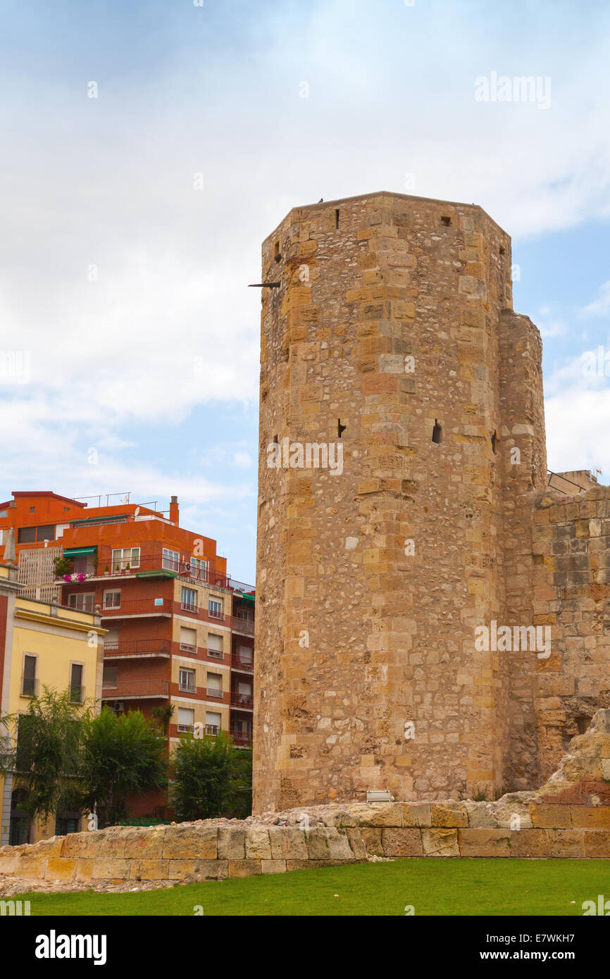 Die römischen Zirkus. Alten steinernen Turm in Tarragona, Spanien Stockfoto