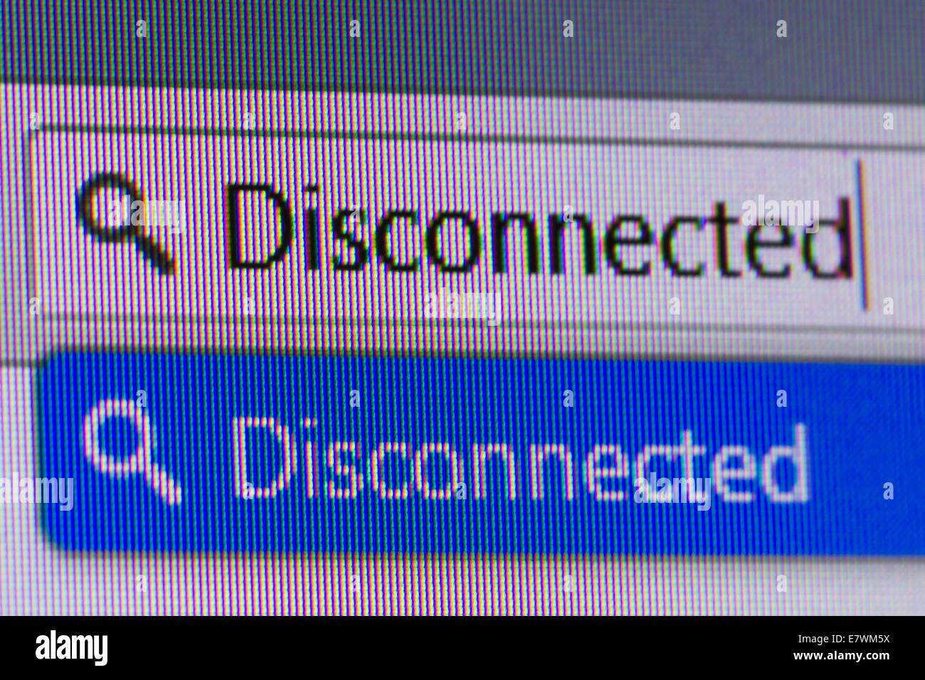 Nahaufnahme Makro Conputer Bildschirm Internet Browser-Adressleiste mit getrennten Text. Stockfoto