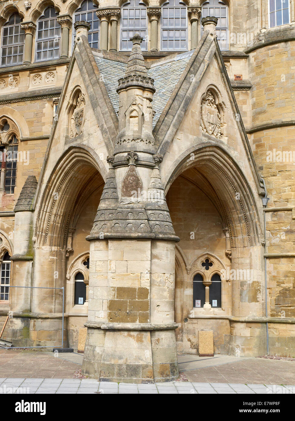 Eingang zur alten College Universitätsgebäude in Aberystwyth Ceredigion Wales UK Stockfoto