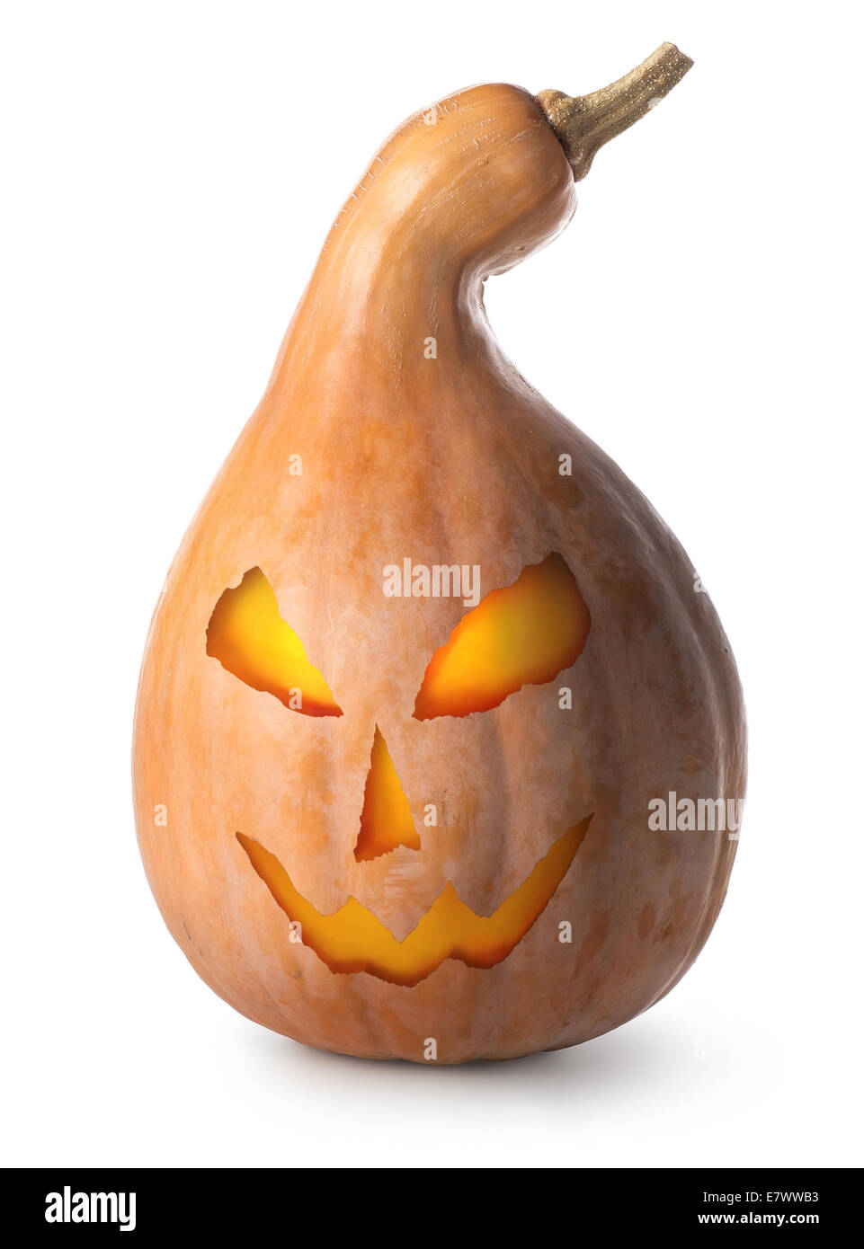 Orange Kürbis für Halloween isoliert auf weißem Hintergrund Stockfoto