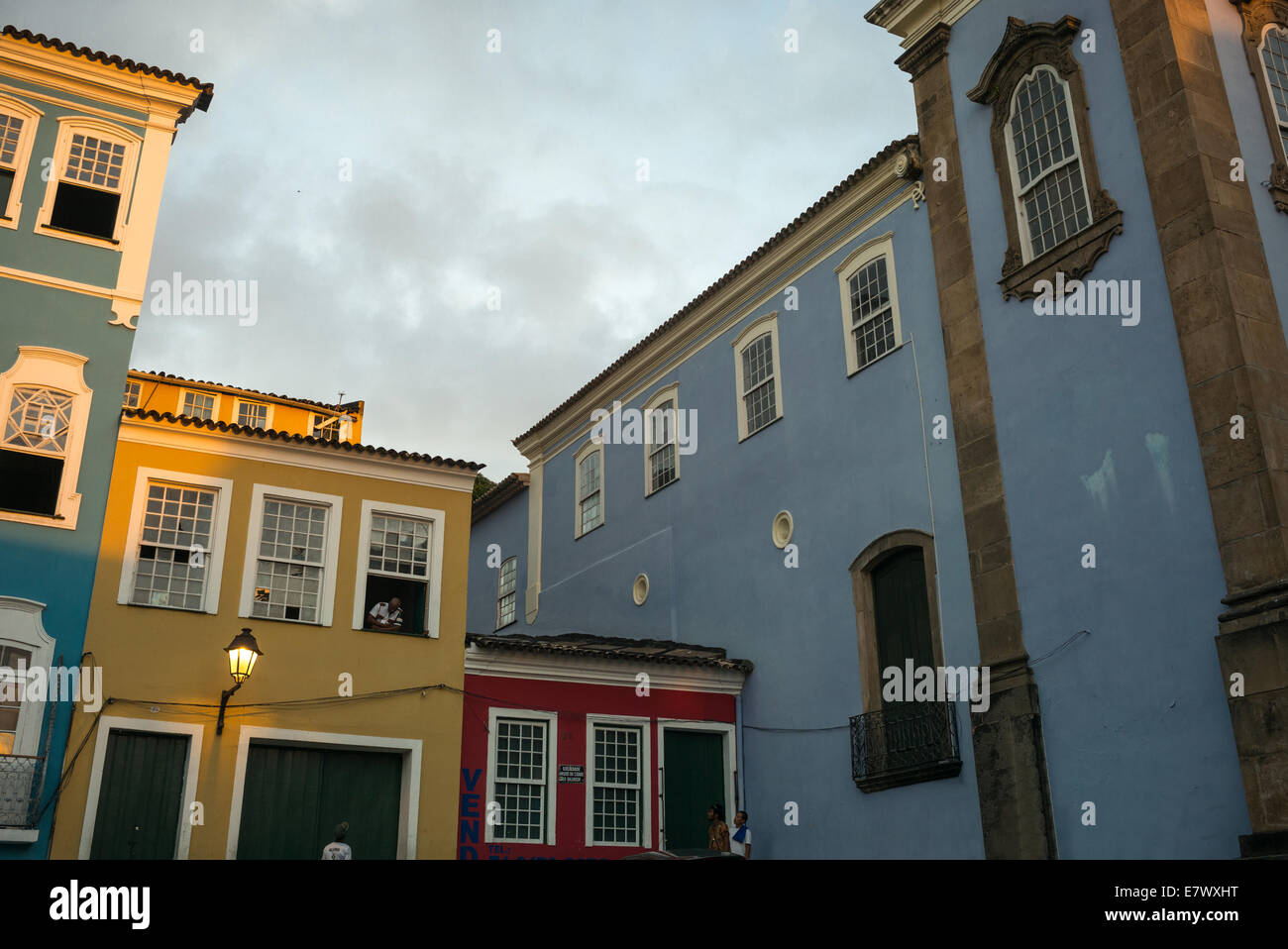 Brasilien, Salvador, farbige Häuser in Pelourinho quadratisch Stockfoto