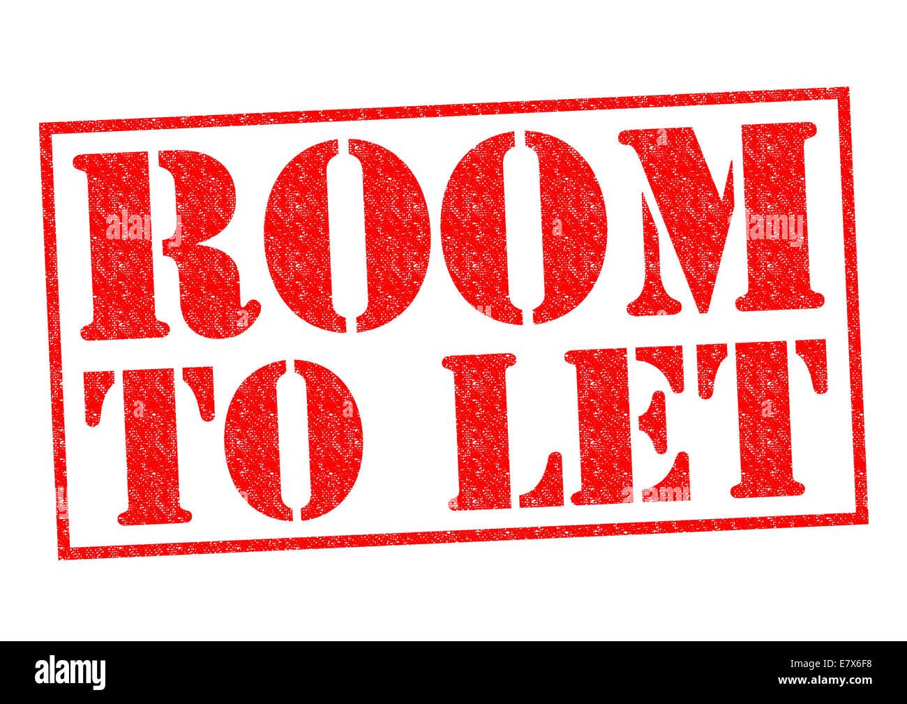 Zimmer zu vermieten roten Stempel auf einem weißen Hintergrund. Stockfoto