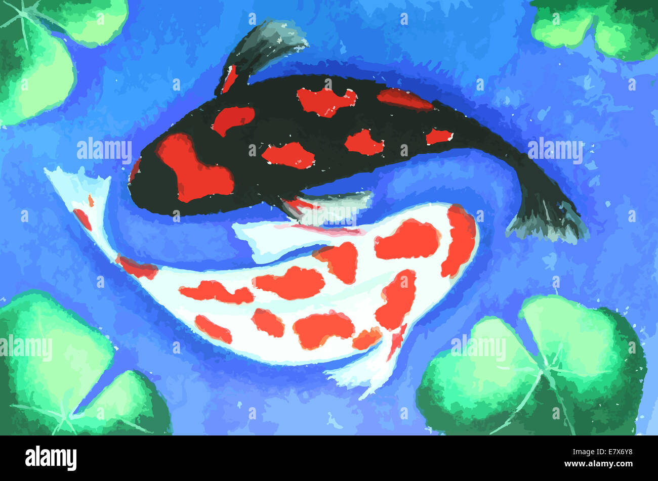 Koi fish painting Fotos und Bildmaterial in hoher Auflösung Alamy