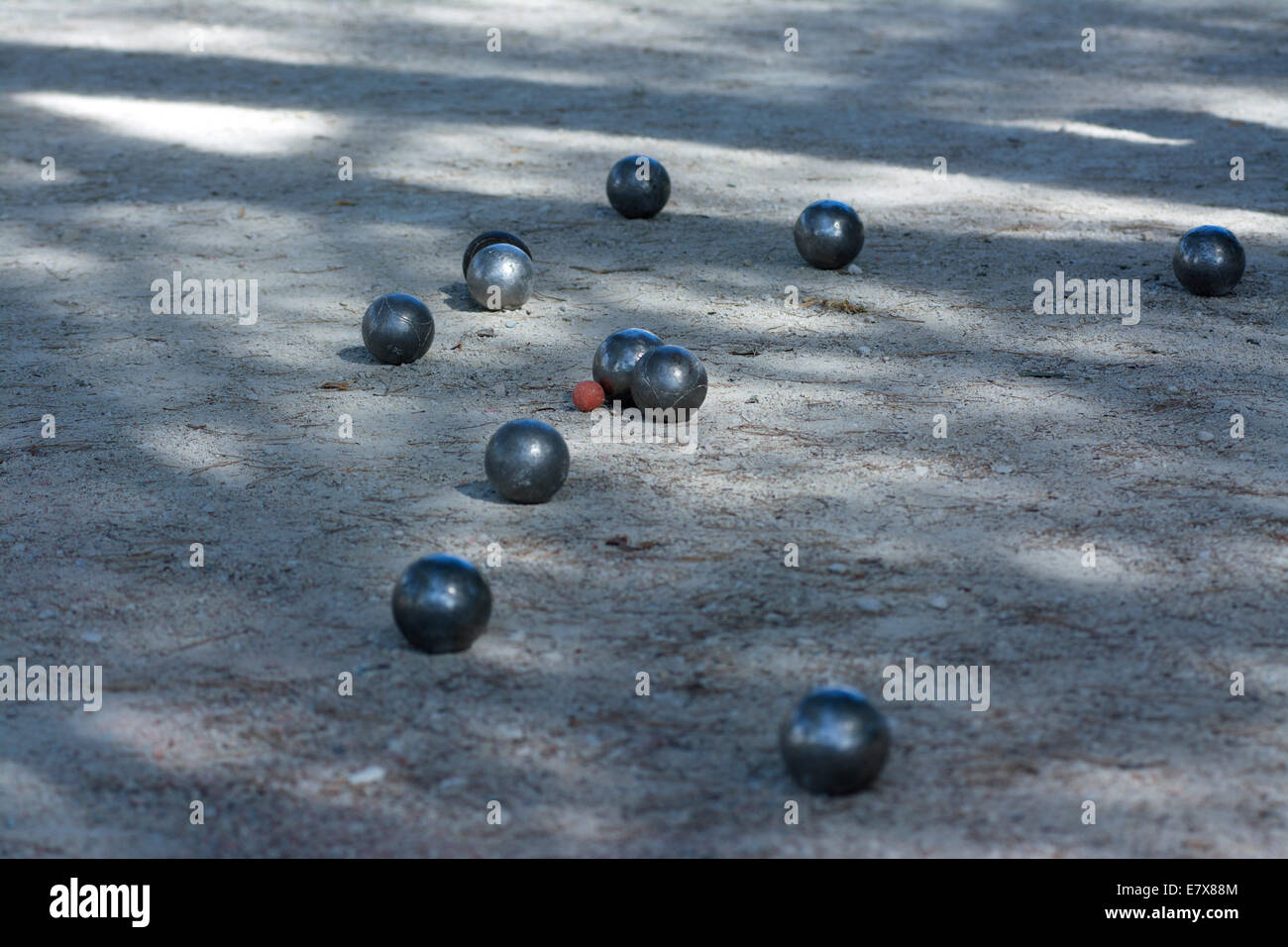 Petanque Spiel, Bouches-du-Rhône, Provence-Alpes-Cote d ' Azur, Frankreich, Stockfoto