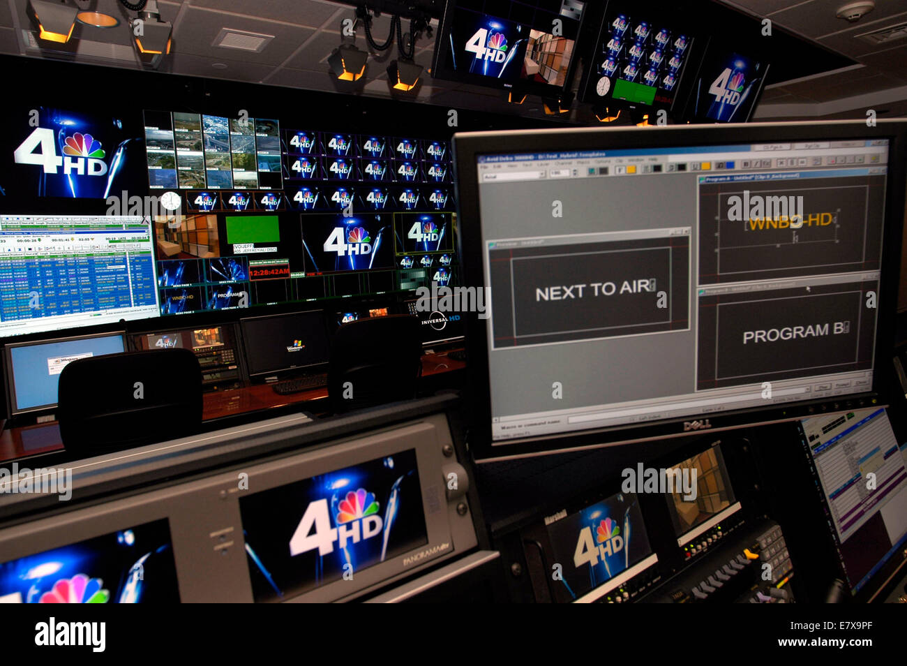 WNBC Channel Four News HDTV Kontrolle Zimmer, 30 Rockefeller Center, 6. September 2006. . (© Frances Roberts) Stockfoto