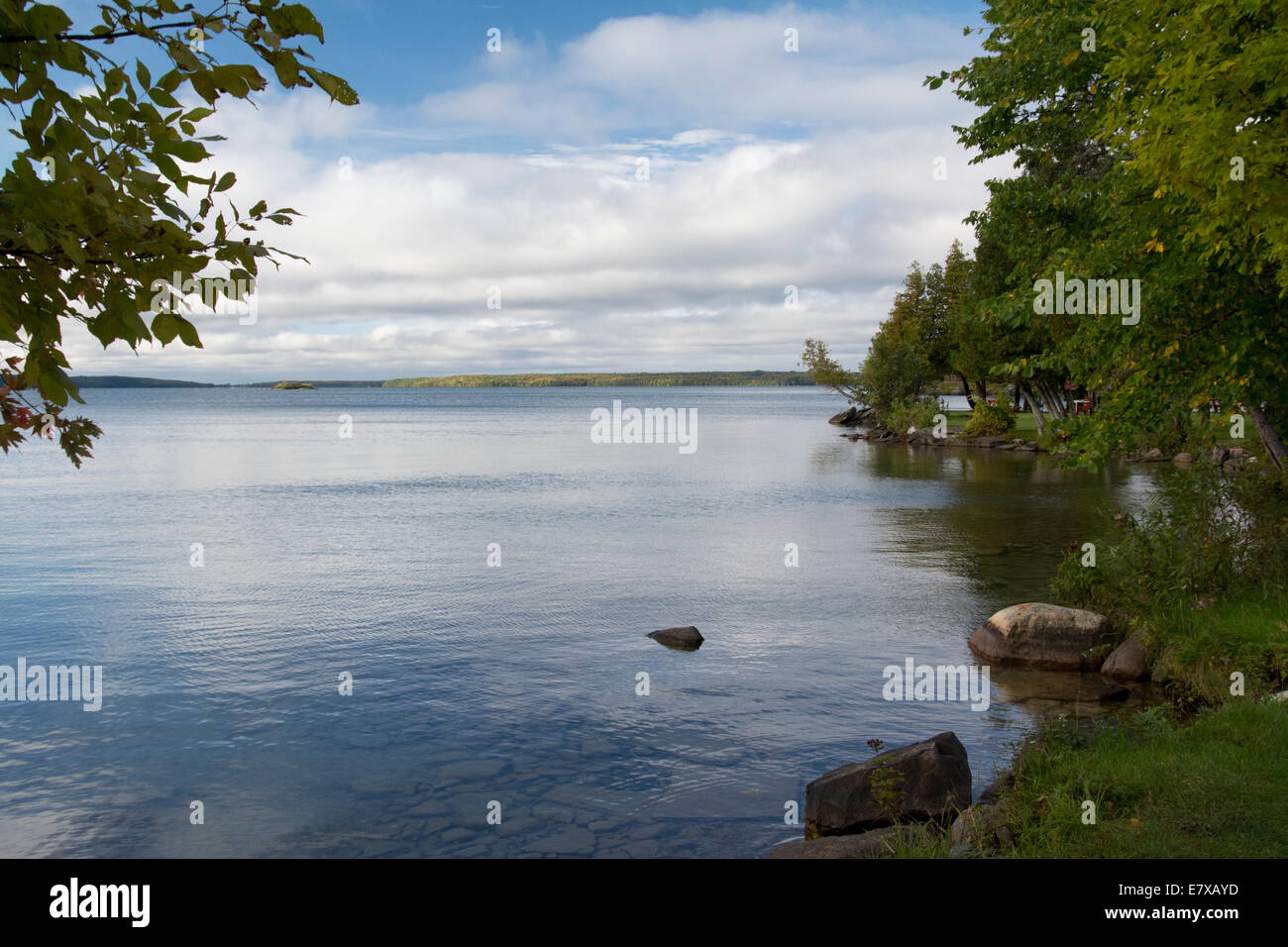 Ein Blick auf Lake Manitou. Stockfoto