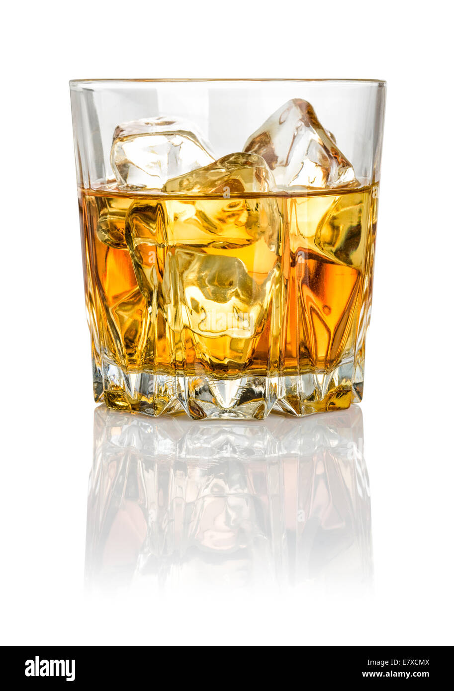 Whisky auf Eis Stockfoto