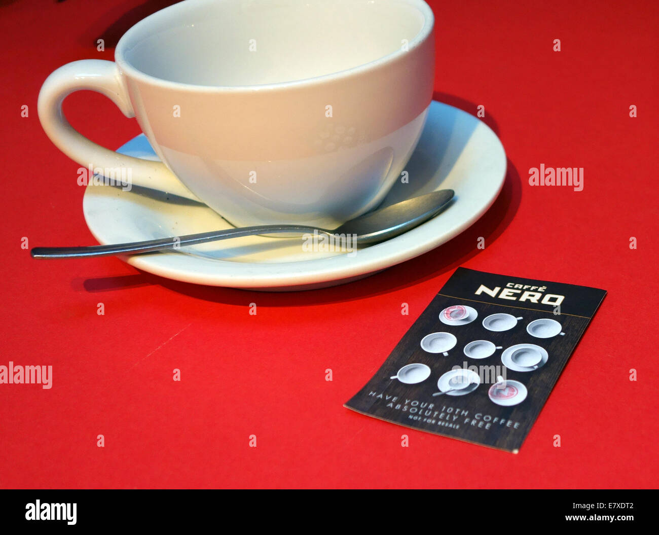 Caffe Nero Kaffeebars Kundenkarte, London Stockfoto