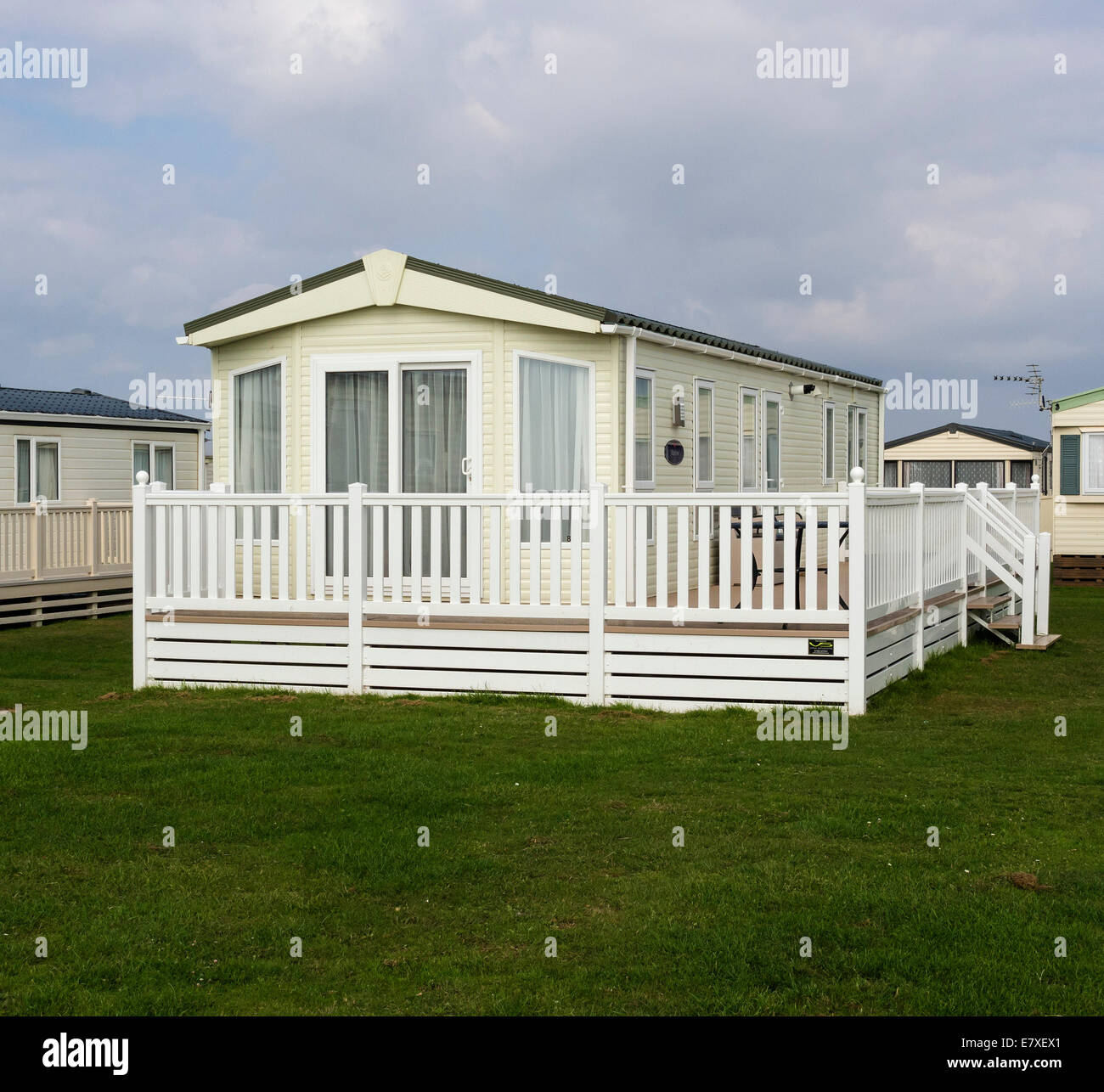 Static Caravan Ferienwohnungen in West Sussex, England, Großbritannien Stockfoto