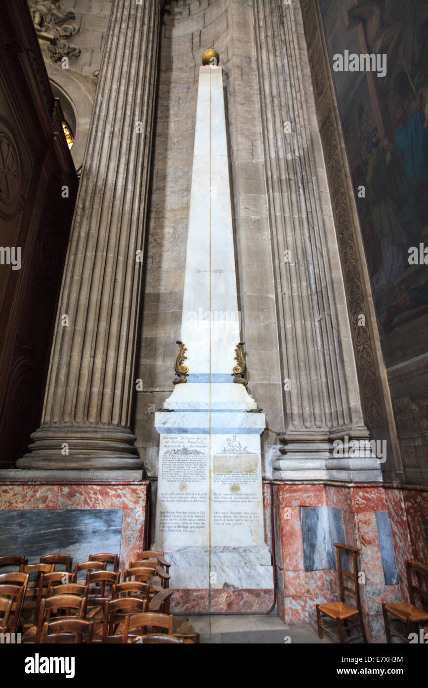 Die Meridianlinie des Obelisken in der Kirche Saint Sulpice, Paris