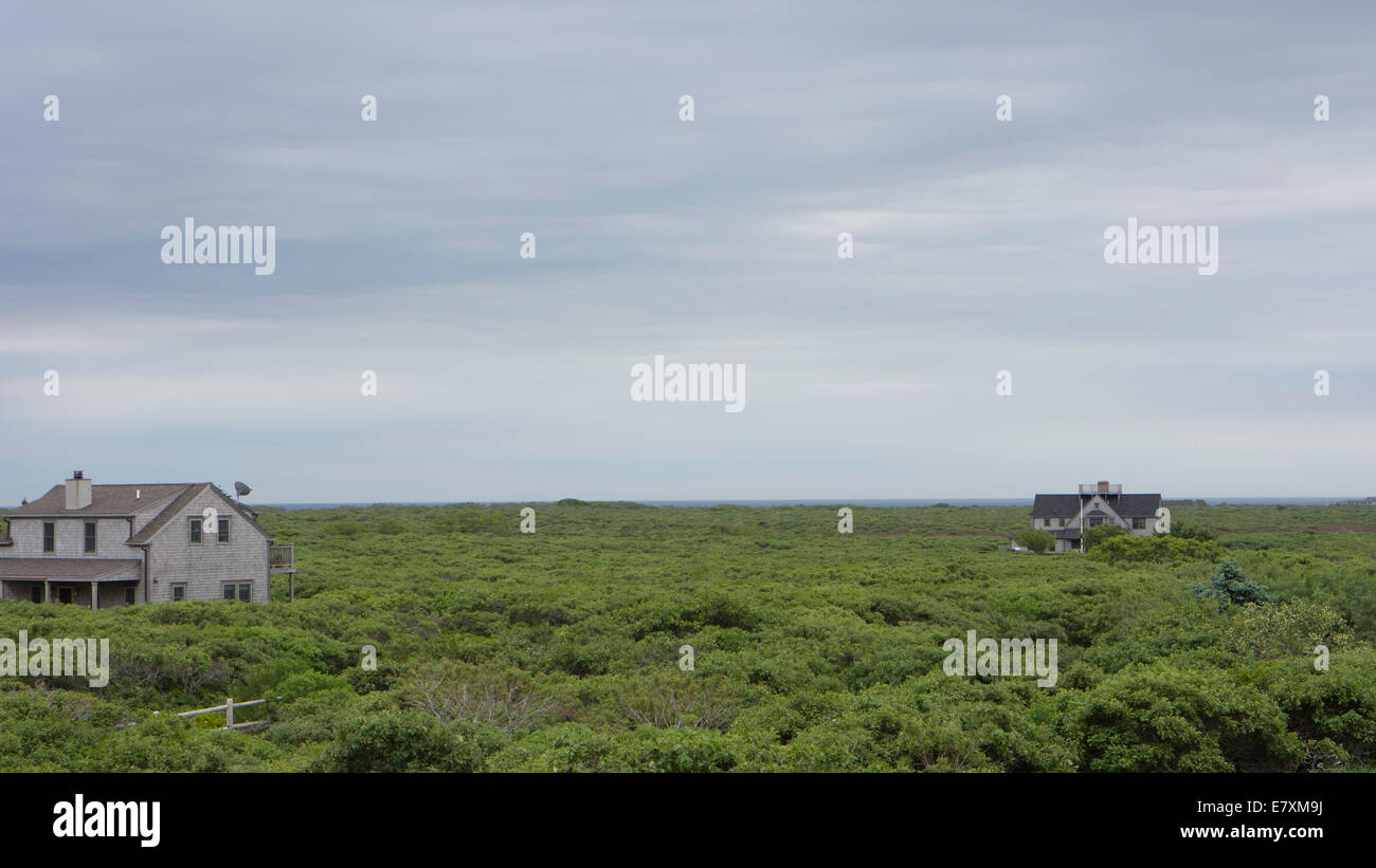 Nantucket Landschaft mit Häusern Stockfoto