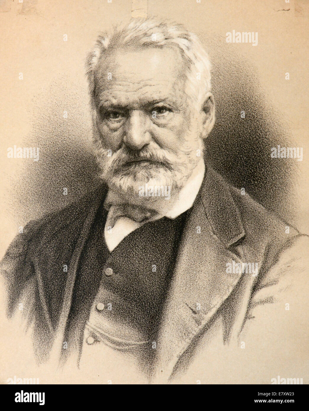 Der Schriftsteller Victor Hugo, historisches Porträt Stockfoto