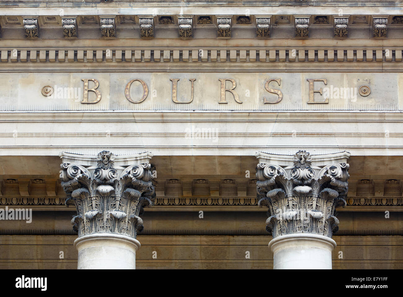 Börsengebäude in Paris, Frankreich Stockfoto