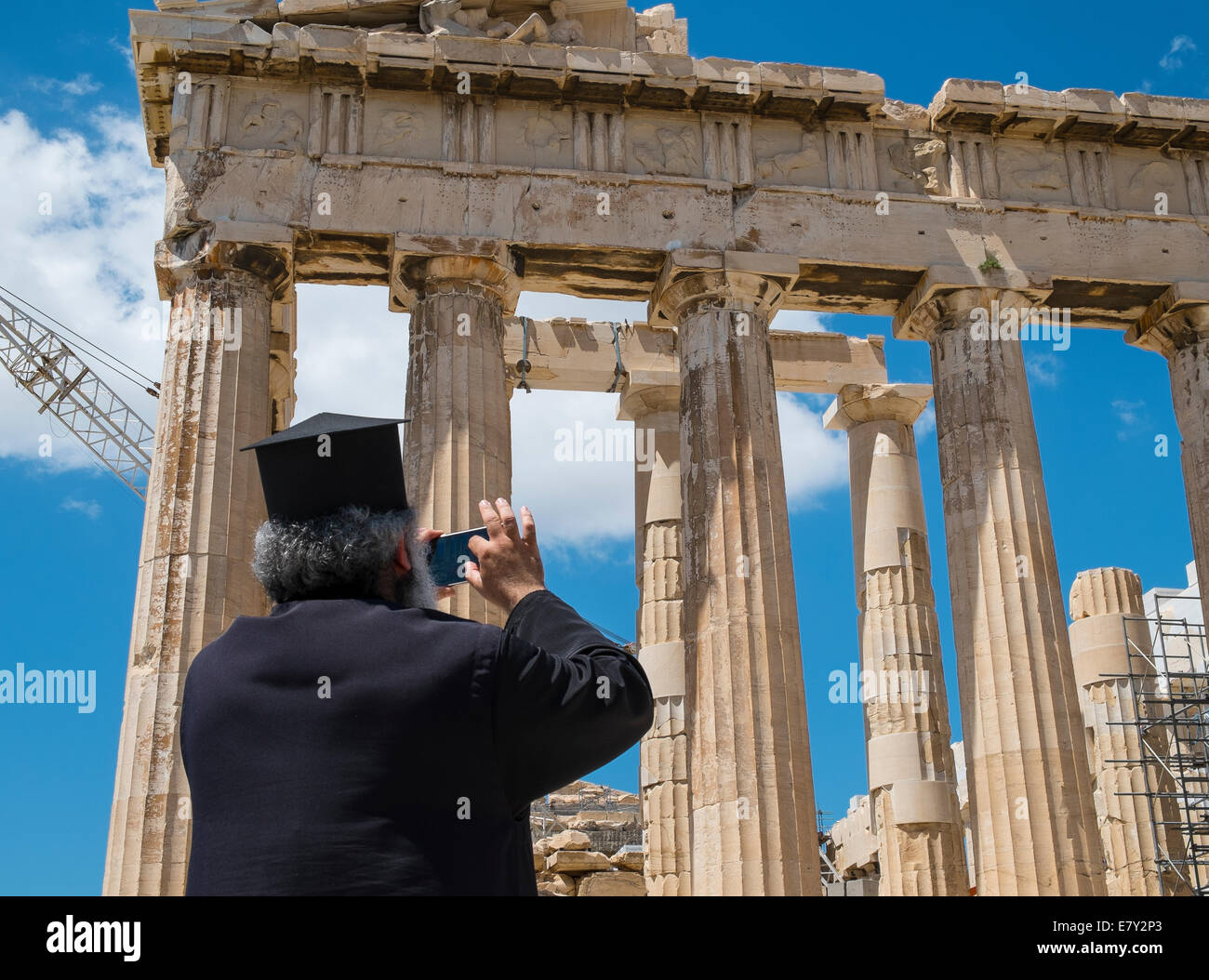 Der Parthenon ist ein Tempel auf der Athener Akropolis, Griechenland, gewidmet der Göttin Athene, die halten das Volk von Athen Stockfoto