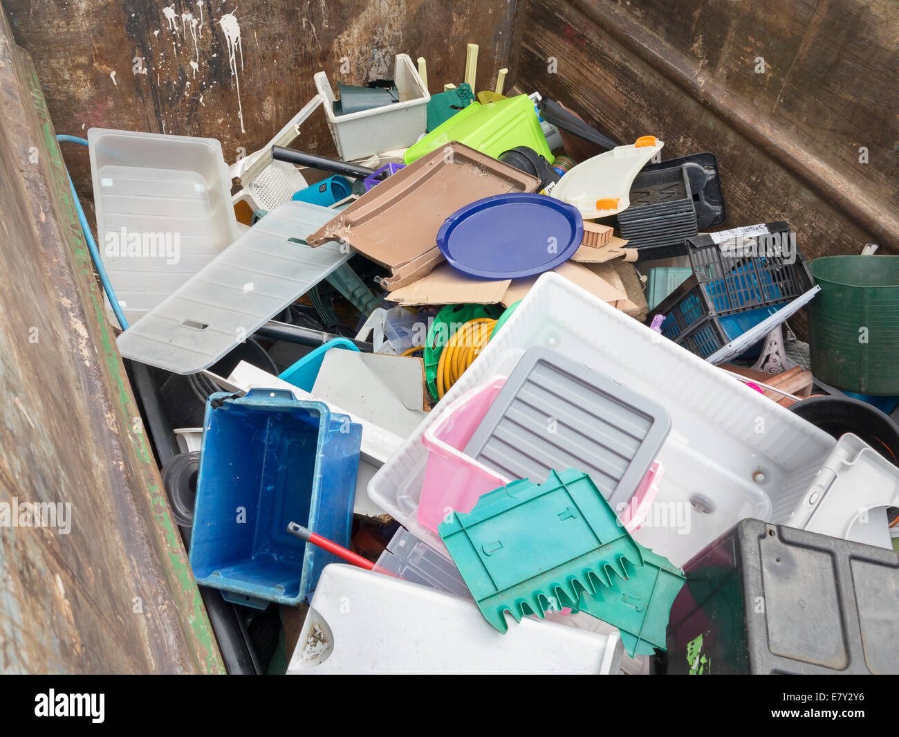 Gebietskörperschaft öffentlichen Recyclinganlage für gemischte Hartplastik, UK Stockfoto