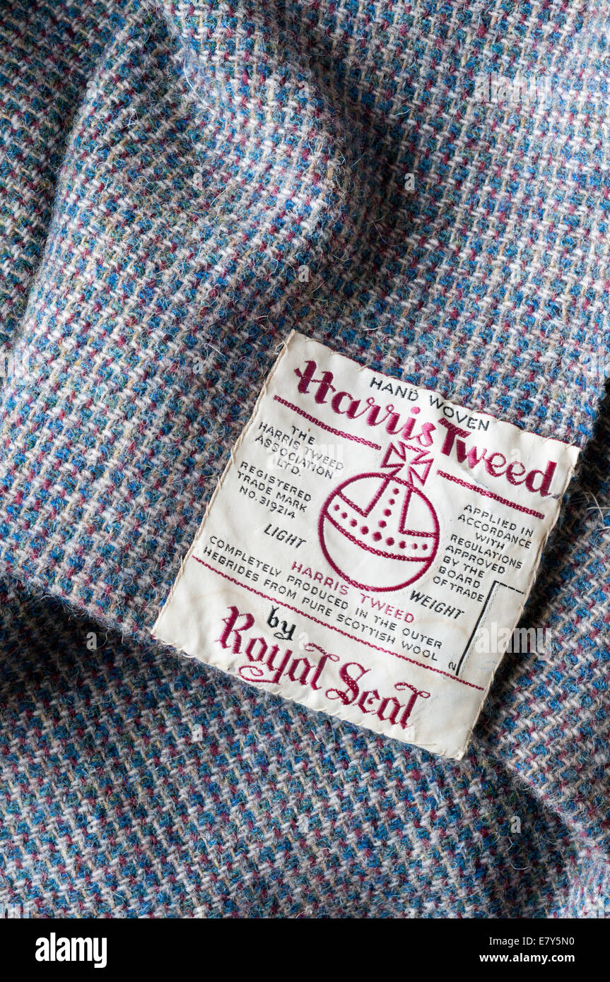 Harris Tweed-Label. Stockfoto