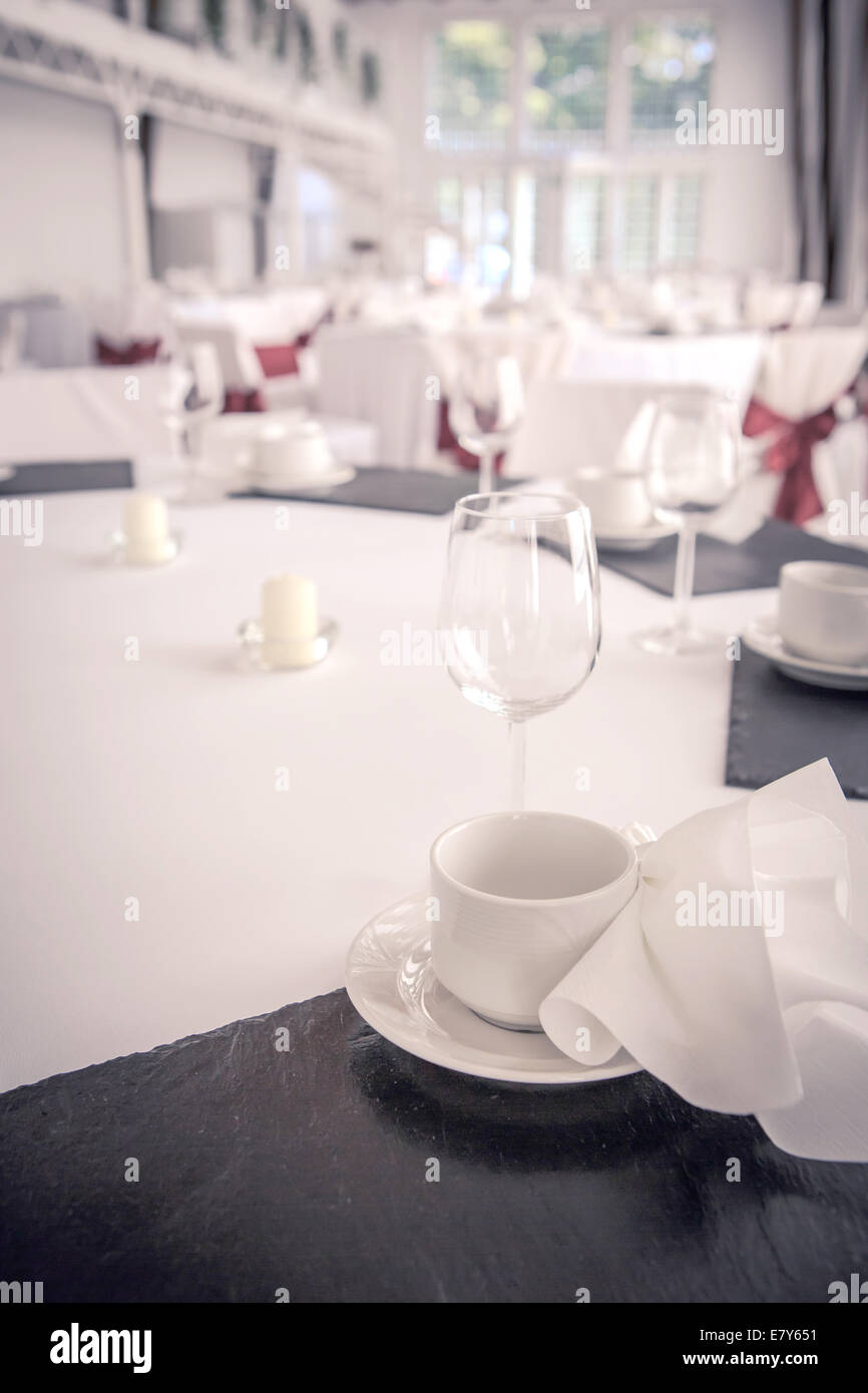 Hochzeit catering Tischset Stockfoto