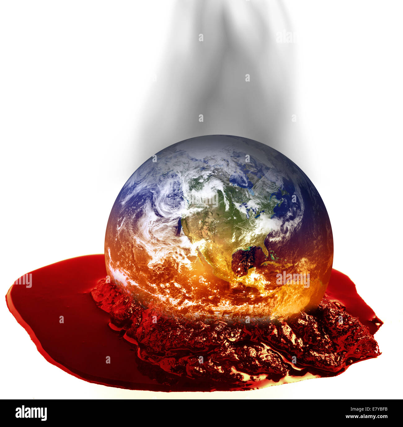 Schmelzen die Erde. Stockfoto