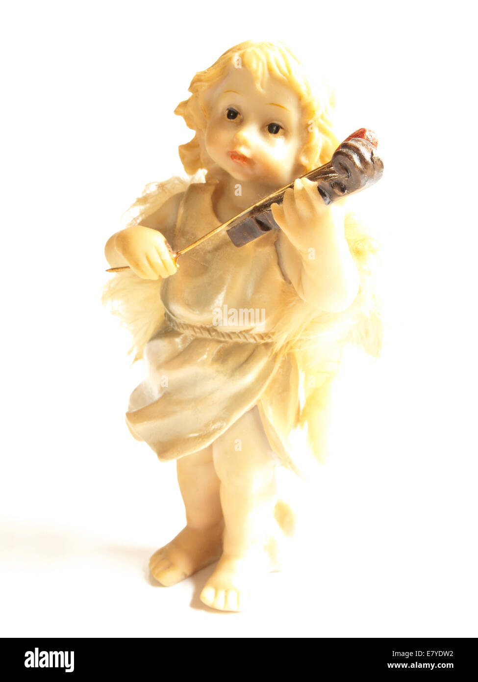 Engel Figur auf weißem Hintergrund Stockfoto