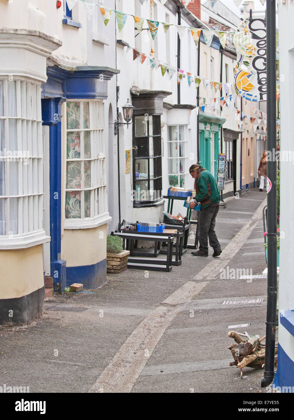 Häuser in einer typischen Straße im Dorf Appledore in North Devon UK, die Gastgeber für einen renommierten jährlichen Literaturfestival Stockfoto