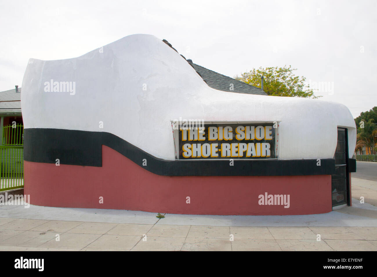 Der Big Shoe Repair-Haus in Bakersfield, Kalifornien Stockfoto