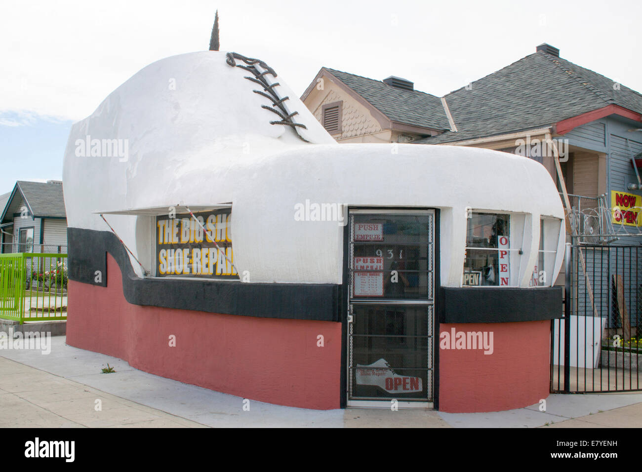 Der Big Shoe Repair-Haus in Bakersfield, Kalifornien Stockfoto