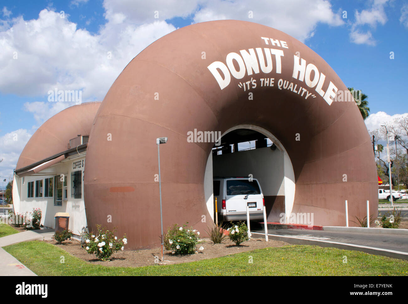 Drive thru Donut-Loch in La Puente California Stockfoto
