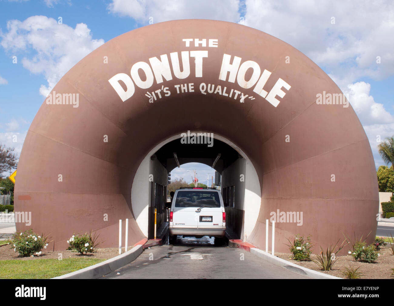 Drive thru Donut-Loch in La Puente California Stockfoto